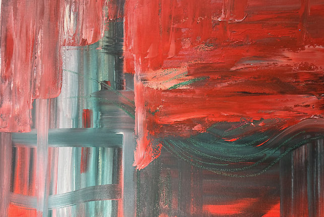 abstract mixed media painting showing visual contrast of two opposing sides