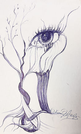 Surreal Eye — pen on paper surreal eye with fluid linework (A4)